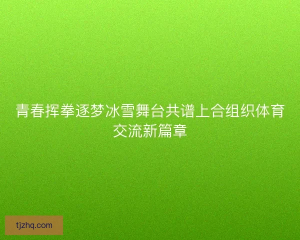青春挥拳逐梦冰雪舞台共谱上合组织体育交流新篇章